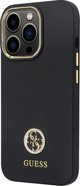 Guess Guess GUHCP13LM4DGPK iPhone 13 Pro / 13 6.1" μαύρη σκληρή θήκη σιλικόνης με λογότυπο Strass 4G