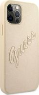 Case IPHONE 12 PRO MAX Guess Hardcase Saffiano Vintage Script (GUHCP12LRSAVSLG) gold
