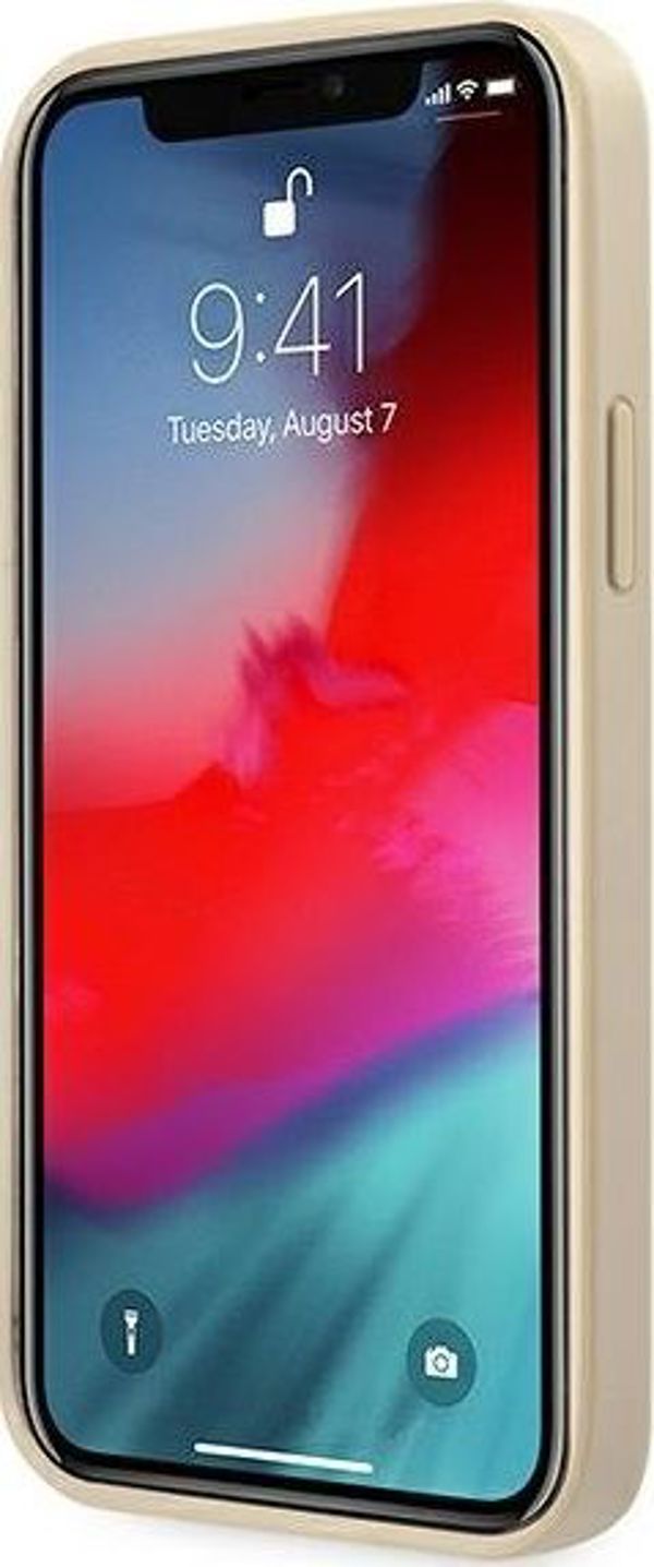 Case IPHONE 12 PRO MAX Guess Hardcase Saffiano Vintage Script (GUHCP12LRSAVSLG) gold