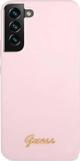 Guess case for Samsung Galaxy S22 Plus GUHCS22MLSLMGLA lavender hardcase Silicone Script Metal Logo 3666339042516
