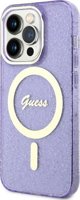 Guess case for iPhone 14 Pro 6,1" GUHMP14LHCMCGU purple hardcase Magsafe IML Glitter Gold 3666339125684