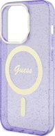 Guess case for iPhone 14 Pro 6,1" GUHMP14LHCMCGU purple hardcase Magsafe IML Glitter Gold 3666339125684