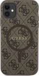 Guess Guess GUHMN61G4GFRW iPhone 11 6.1" / Xr καφέ σκληρή θήκη 4G Collection Leather Metal Logo MagSafe
