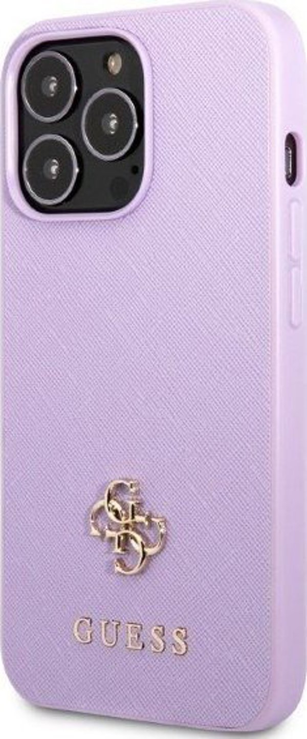 Guess Θήκη Guess GUHCP13XPS4MU Apple iPhone 13 Pro Max μοβ σκληρή θήκη Saffiano 4G Small Metal Logo