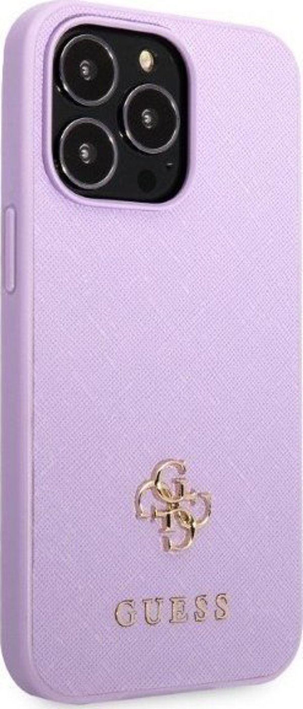 Guess Θήκη Guess GUHCP13XPS4MU Apple iPhone 13 Pro Max μοβ σκληρή θήκη Saffiano 4G Small Metal Logo