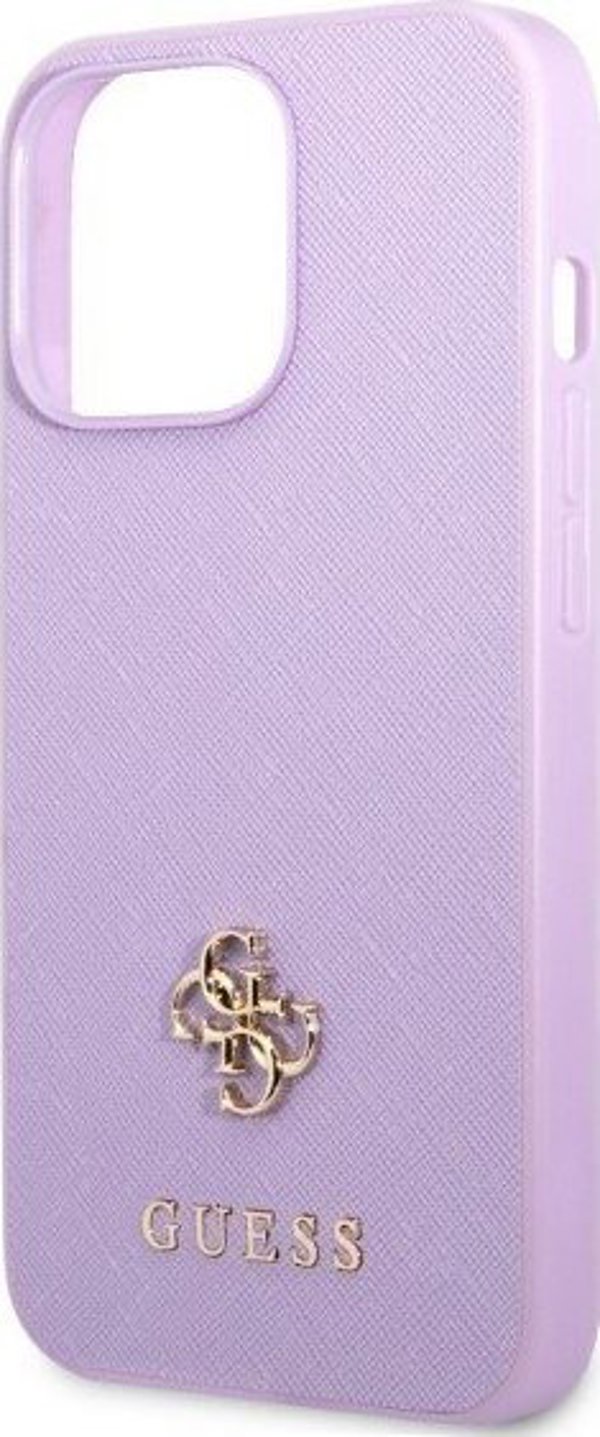Guess Θήκη Guess GUHCP13XPS4MU Apple iPhone 13 Pro Max μοβ σκληρή θήκη Saffiano 4G Small Metal Logo