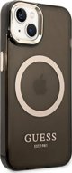 Guess case for iPhone 14 Plus 6,7" GUHMP14MHTCMK black HC Magsafe Gold Outline Translucent 3666339069599