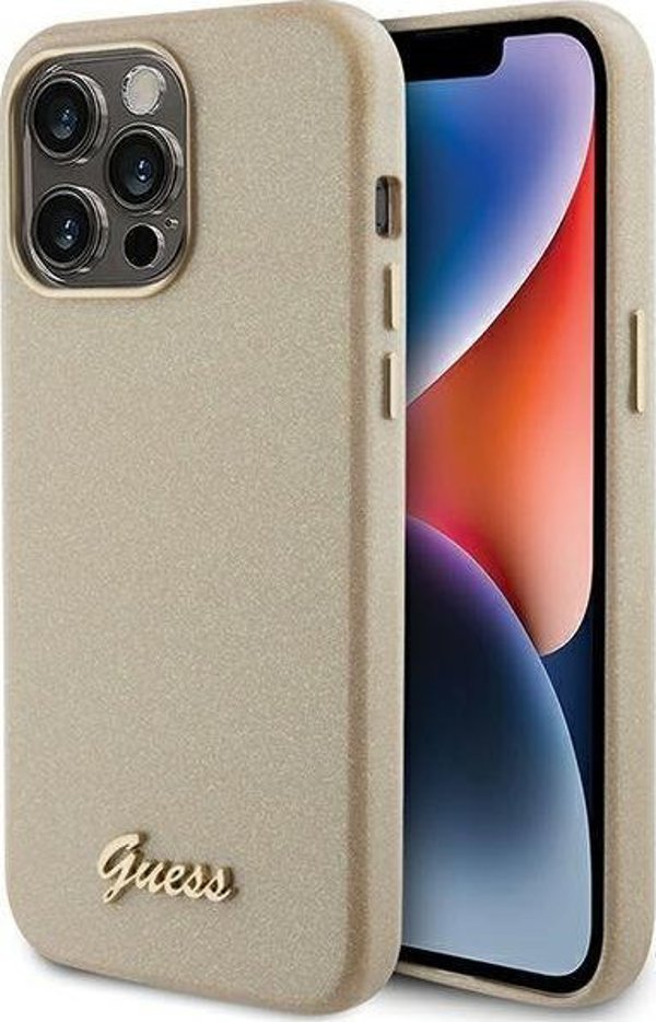 Guess Guess GUHCP15XPGMCSD iPhone 15 Pro Max 6.7" χρυσό/light gold σκληρή θήκη Glitter Glossy Script