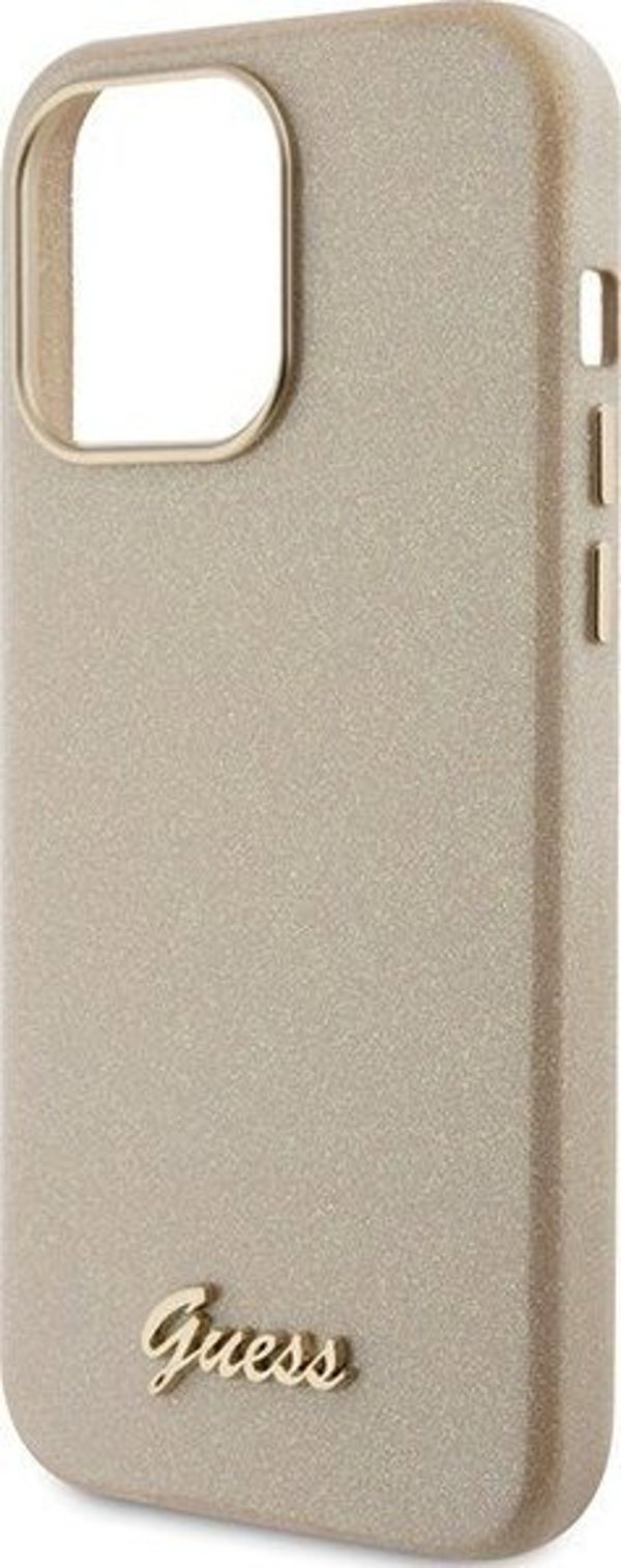 Guess Guess GUHCP15XPGMCSD iPhone 15 Pro Max 6.7" χρυσό/light gold σκληρή θήκη Glitter Glossy Script