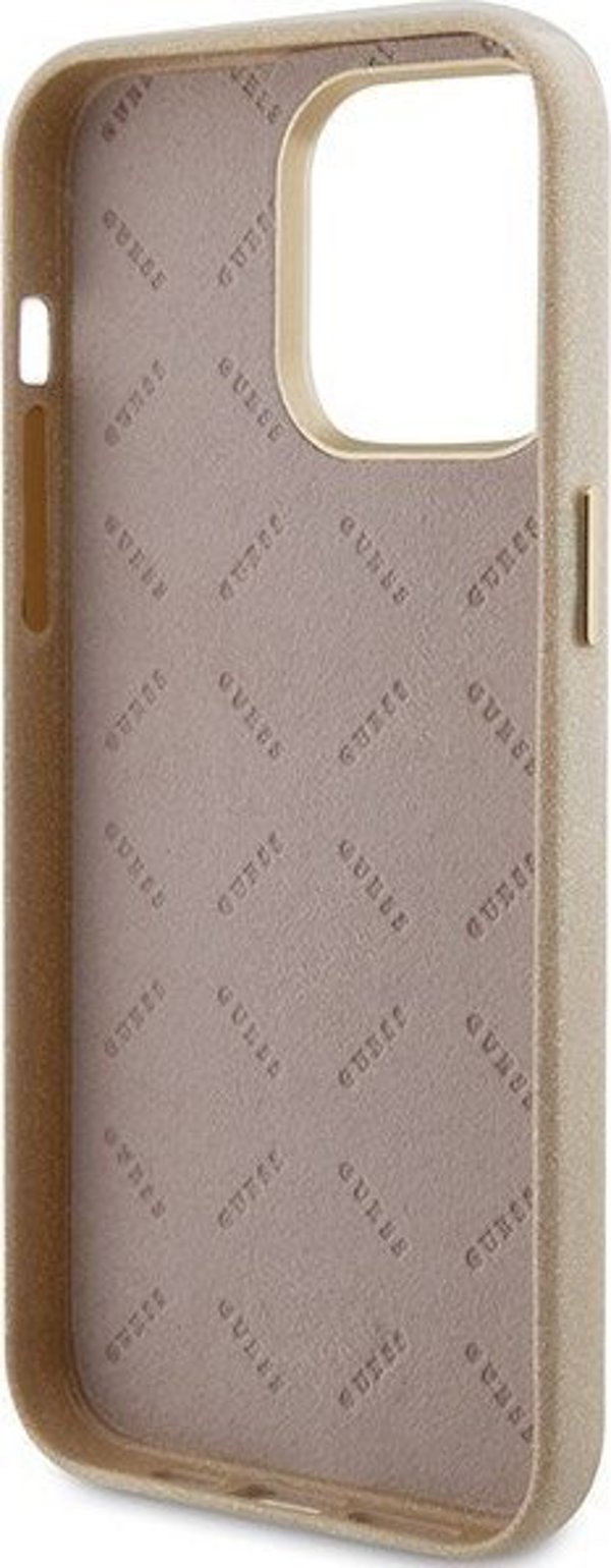 Guess Guess GUHCP15XPGMCSD iPhone 15 Pro Max 6.7" χρυσό/light gold σκληρή θήκη Glitter Glossy Script