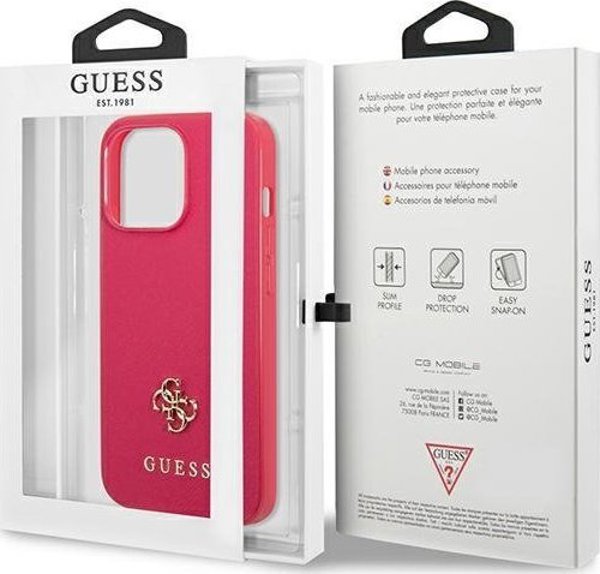 Guess Guess GUHCP13LPS4MF iPhone 13 Pro / 13 6,1" ροζ/ροζ σκληρή θήκη Saffiano 4G Small Metal Logo NoSize