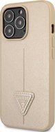 Guess Etui Guess για iPhone 14 Pro 6,1" σκληρή θήκη SaffianoTriangle Logo σε μπεζ χρώμα