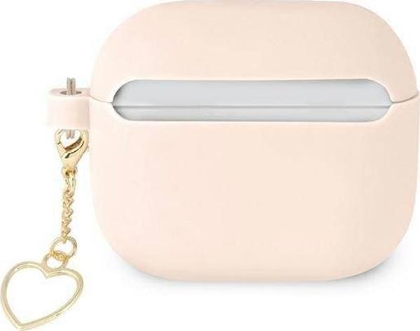 Guess case for Airpods 3 GUA3LSCHSP pink Silicone Heart Charm 3666339039028