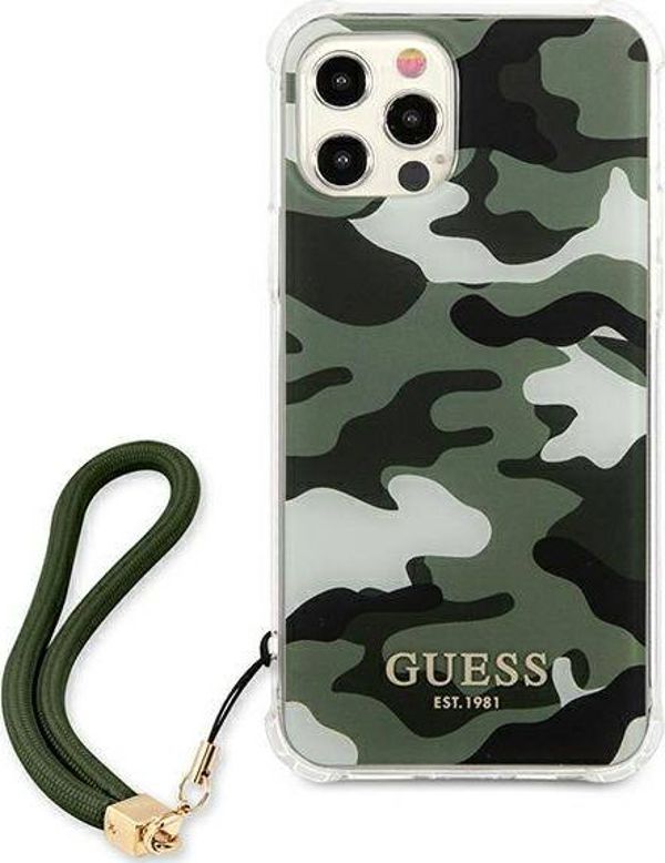 Guess case for iPhone 12 Pro Max 6,7" GUHCP12LKSARKA khaki hard case Camo Collection 3666339004101