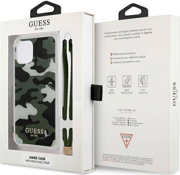 Guess case for iPhone 12 Pro Max 6,7" GUHCP12LKSARKA khaki hard case Camo Collection 3666339004101