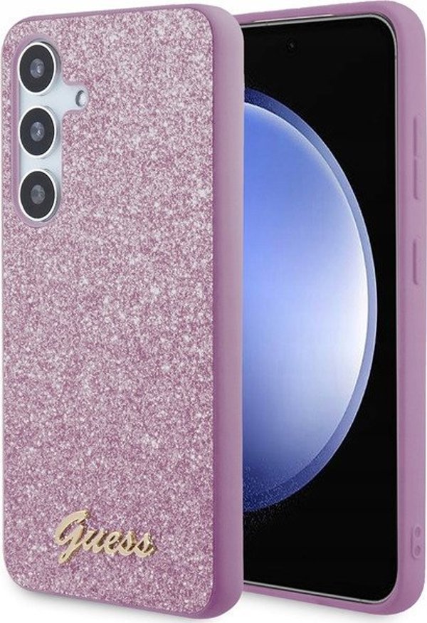 Guess Αυθεντική Θήκη GUESS Hardcase GUHCS24SHGGSHU για Samsung S24 (Glitter Script / μωβ)