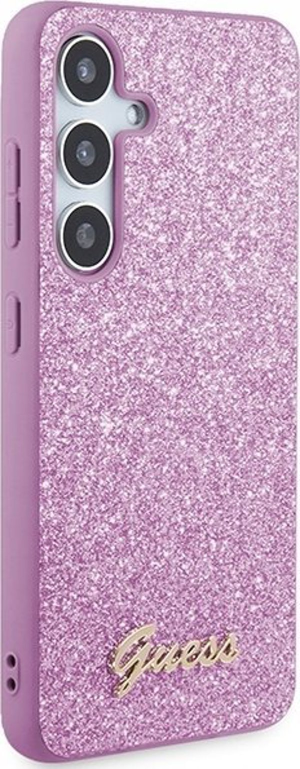 Guess Αυθεντική Θήκη GUESS Hardcase GUHCS24SHGGSHU για Samsung S24 (Glitter Script / μωβ)