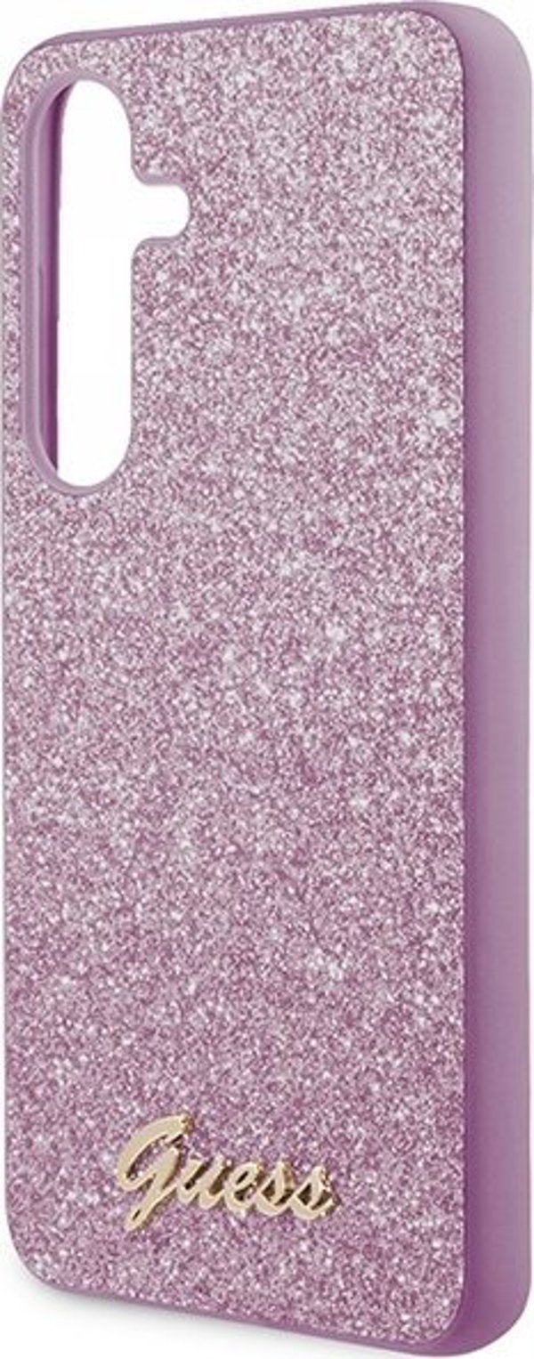 Guess Αυθεντική Θήκη GUESS Hardcase GUHCS24SHGGSHU για Samsung S24 (Glitter Script / μωβ)