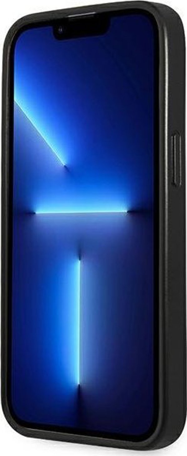 Guess case for iPhone 14 Pro 6,1" GUHCP14LPSATLK black HC Saffiano PU Triangle 3666339065386