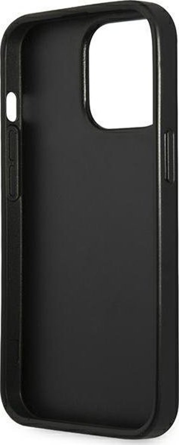 Guess case for iPhone 14 Pro 6,1" GUHCP14LPSATLK black HC Saffiano PU Triangle 3666339065386