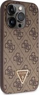 Guess case for iPhone 14 Pro 6,1" GUHCP14LP4TDSCPW brown HC PU Leather Metal Logo Strass Crossbody 3666339146924