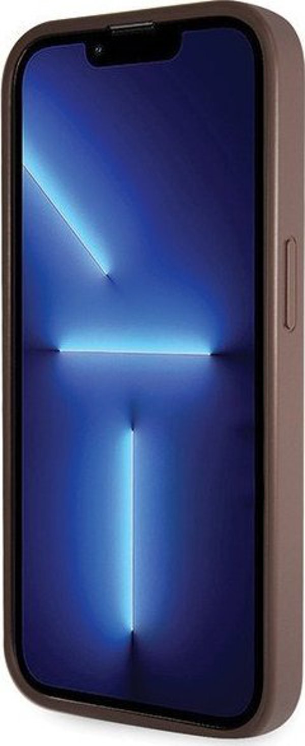 Guess case for iPhone 14 Pro 6,1" GUHCP14LP4TDSCPW brown HC PU Leather Metal Logo Strass Crossbody 3666339146924