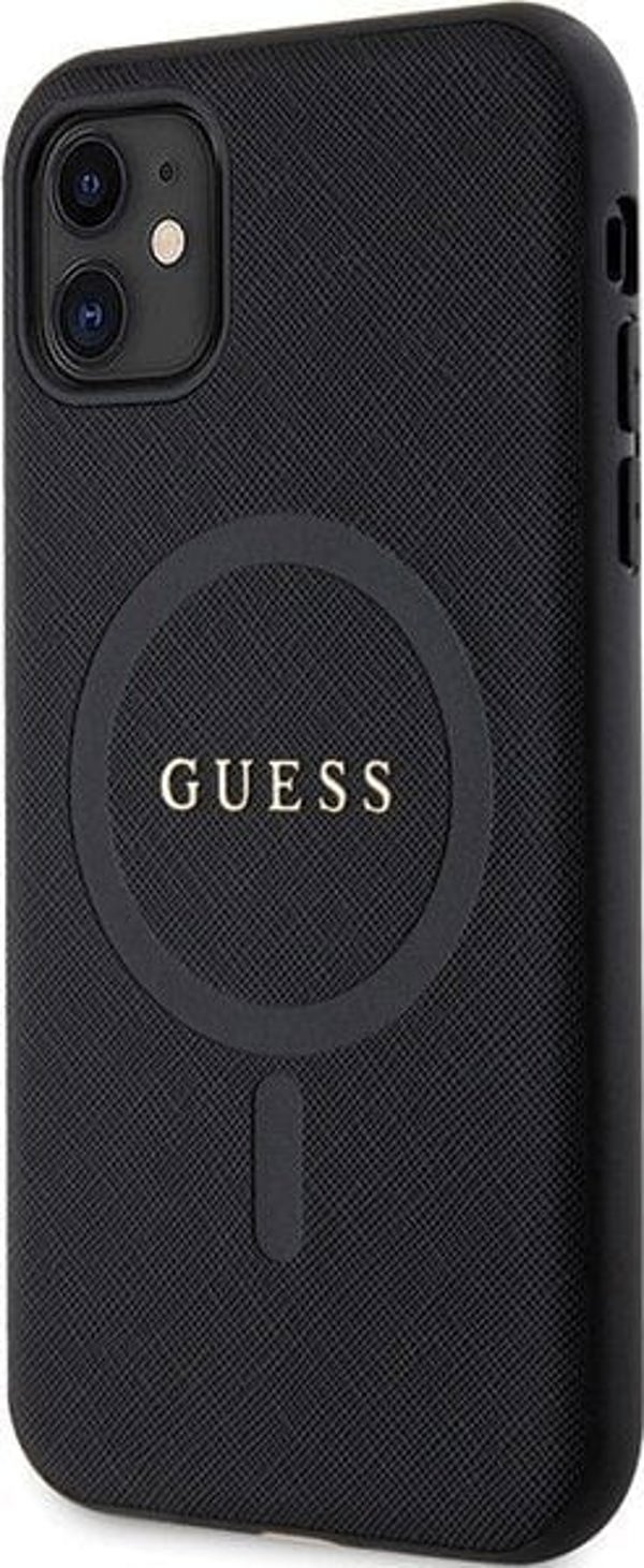 Guess Θήκη Guess GUHMN61PSAHMCK Apple iPhone 11/XR σκληρή θήκη Saffiano MagSafe μαύρο