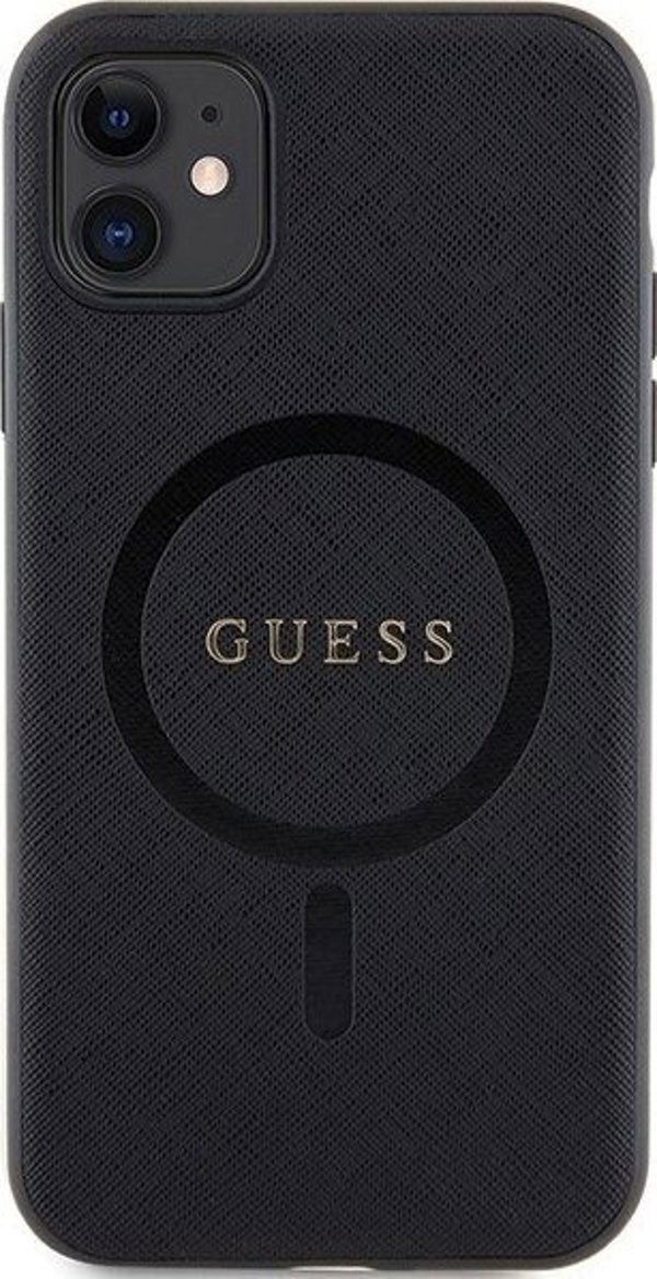 Guess Θήκη Guess GUHMN61PSAHMCK Apple iPhone 11/XR σκληρή θήκη Saffiano MagSafe μαύρο