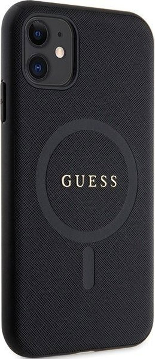 Guess Θήκη Guess GUHMN61PSAHMCK Apple iPhone 11/XR σκληρή θήκη Saffiano MagSafe μαύρο