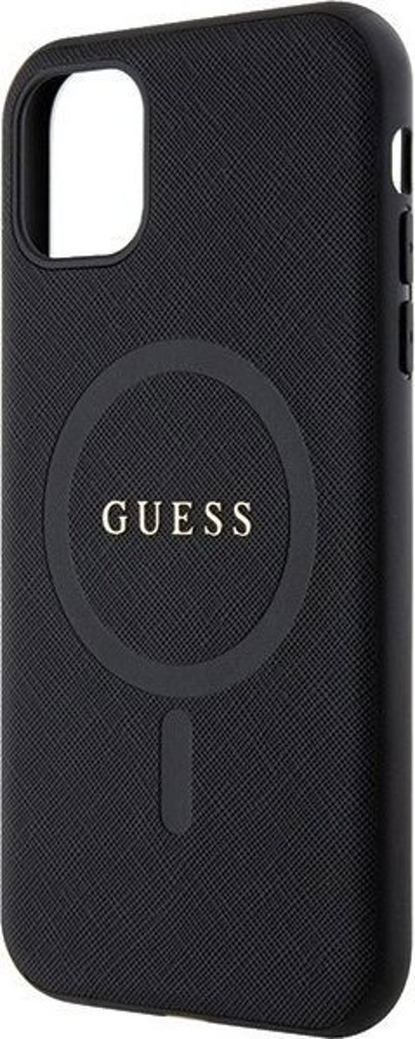 Guess Θήκη Guess GUHMN61PSAHMCK Apple iPhone 11/XR σκληρή θήκη Saffiano MagSafe μαύρο