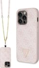 Guess Guess GUHCP15LP4TDSCPP iPhone 15 Pro 6.1" ροζ σκληρή θήκη Crossbody 4G Metal Logo