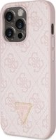Guess Guess GUHCP15LP4TDSCPP iPhone 15 Pro 6.1" ροζ σκληρή θήκη Crossbody 4G Metal Logo