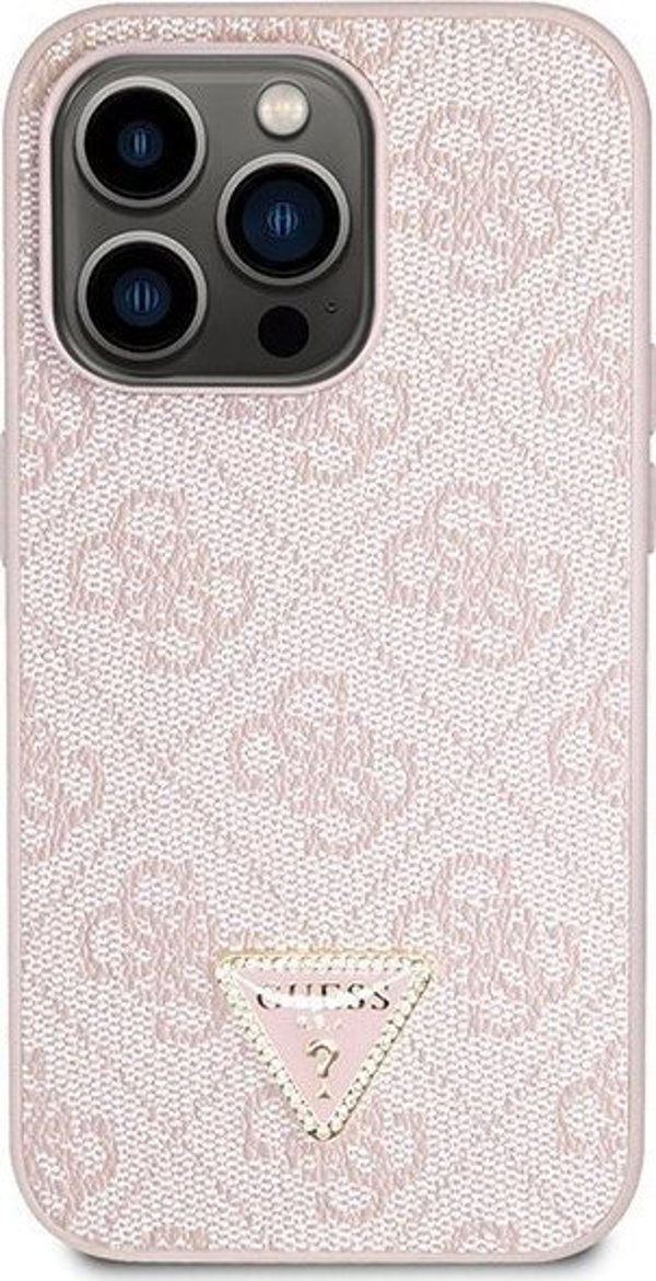 Guess Guess GUHCP15LP4TDSCPP iPhone 15 Pro 6.1" ροζ σκληρή θήκη Crossbody 4G Metal Logo