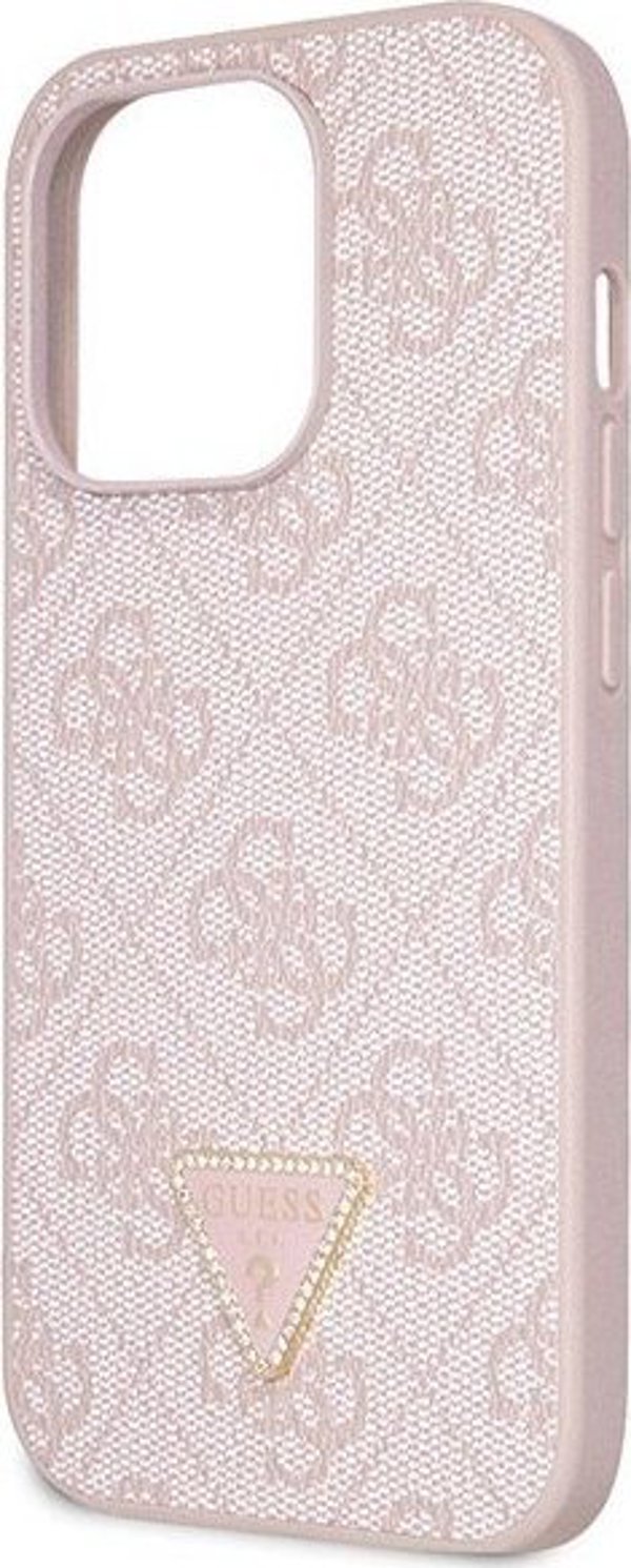 Guess Guess GUHCP15LP4TDSCPP iPhone 15 Pro 6.1" ροζ σκληρή θήκη Crossbody 4G Metal Logo