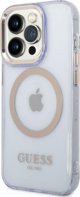 Guess Θήκη Guess GUHMP14LHTCMU Apple iPhone 14 Pro μοβ σκληρή θήκη Gold Outline Translucent MagSafe