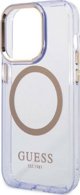Guess Θήκη Guess GUHMP14LHTCMU Apple iPhone 14 Pro μοβ σκληρή θήκη Gold Outline Translucent MagSafe