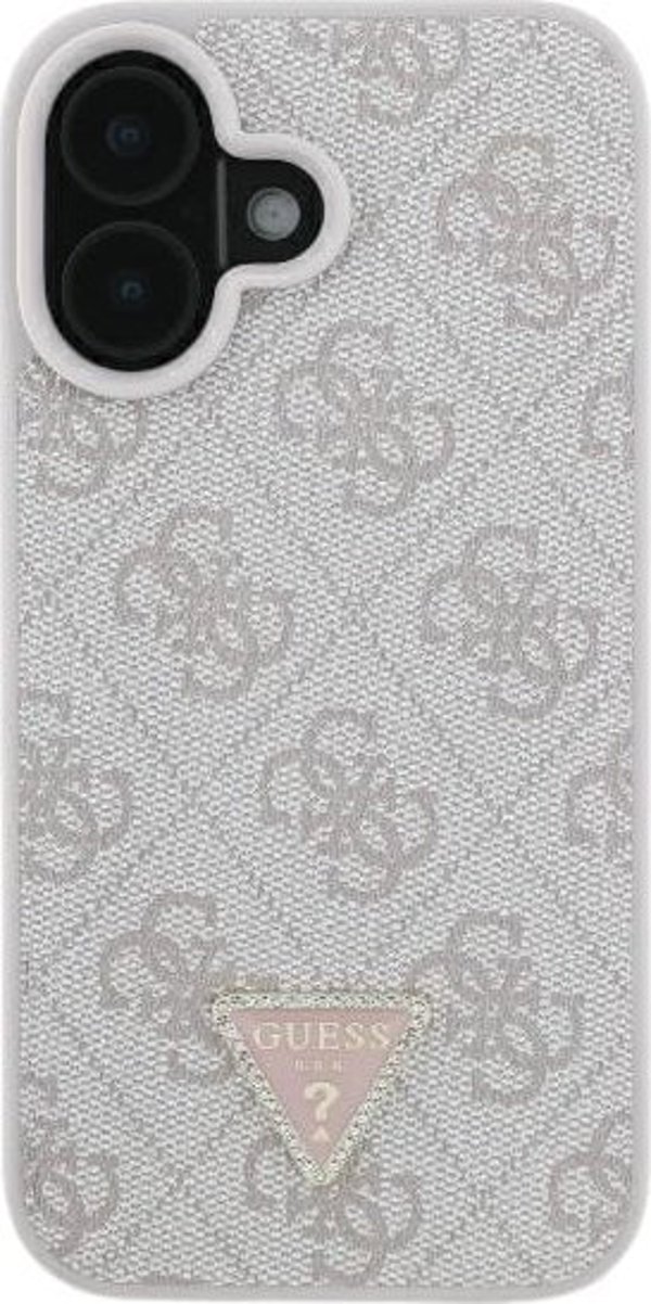 Guess Guess GUHCP16SP4TDPP iPhone 16 6.1" ροζ/ροζ σκληρή θήκη Δέρμα 4G Τρίγωνο Strass MagSafe