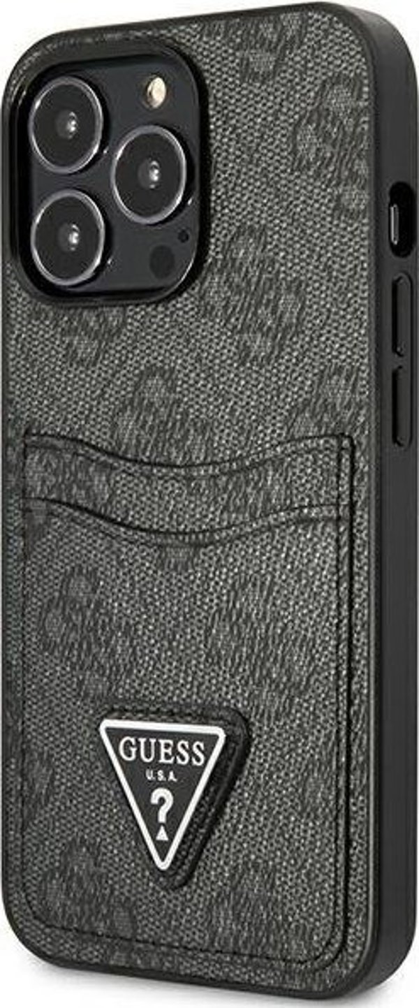 Guess Guess GUHCP13LP4TPK iPhone 13 Pro / 13 6,1" μαύρο/black σκληρή θήκη 4G Triangle Logo Cardslot NoSize