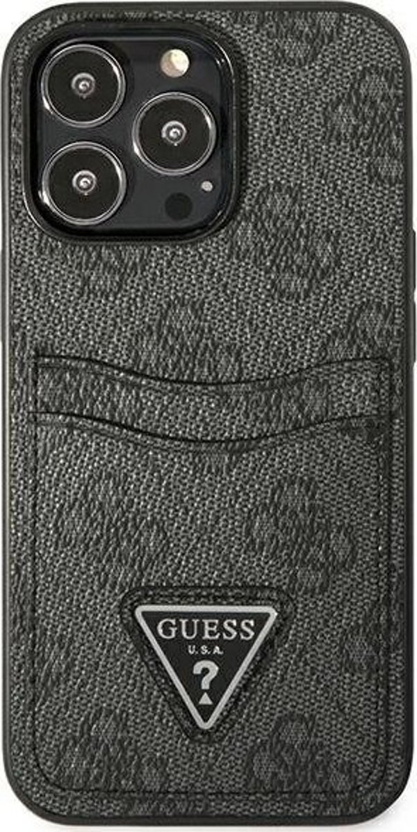 Guess Guess GUHCP13LP4TPK iPhone 13 Pro / 13 6,1" μαύρο/black σκληρή θήκη 4G Triangle Logo Cardslot NoSize