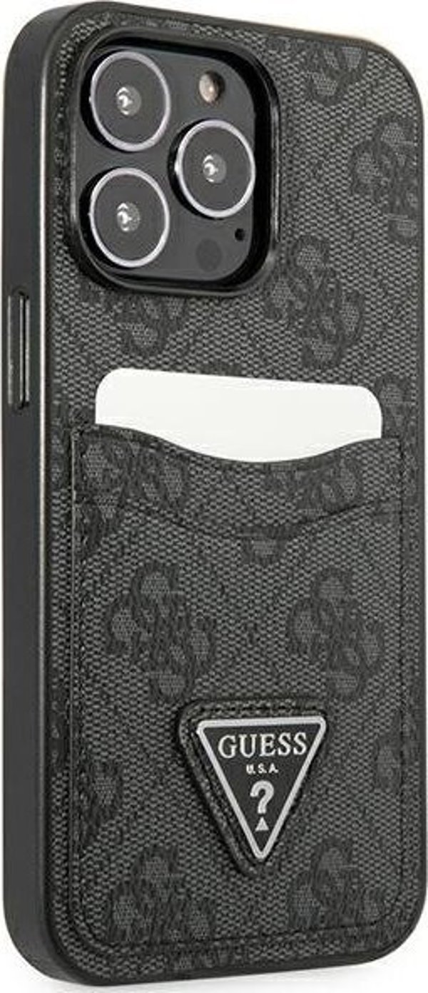 Guess Guess GUHCP13LP4TPK iPhone 13 Pro / 13 6,1" μαύρο/black σκληρή θήκη 4G Triangle Logo Cardslot NoSize