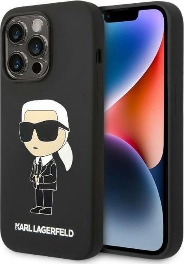 Σκληρή θήκη Karl Lagerfeld Etui Karl Lagerfeld KLHCP14LSNIKBCK Apple iPhone 14 Pro μαύρη Σιλικόνη Ikonik