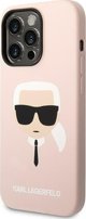 Σκληρή θήκη Karl Lagerfeld για iPhone 14 Pro Max 6,7" ρουζ ανοιχτό/light pink Silicone Karl`s Head Magsafe