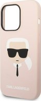 Σκληρή θήκη Karl Lagerfeld για iPhone 14 Pro Max 6,7" ρουζ ανοιχτό/light pink Silicone Karl`s Head Magsafe