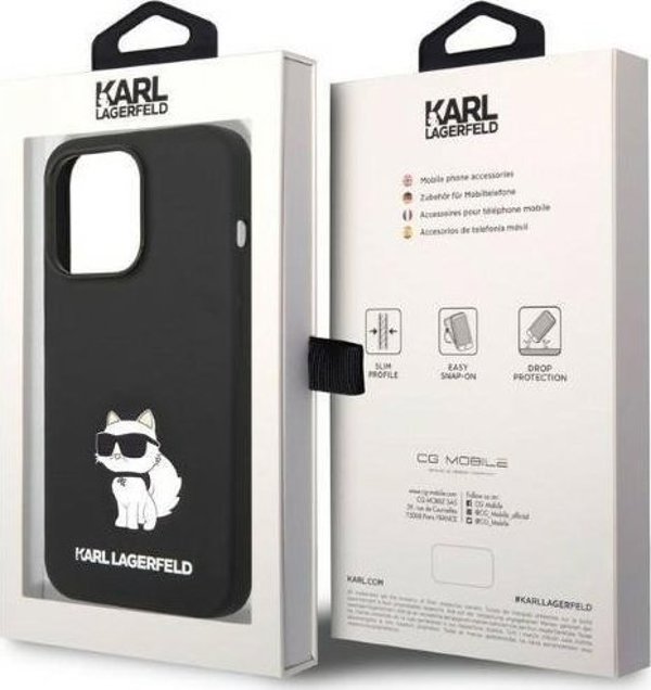 Σκληρή θήκη Karl Lagerfeld KLHCP14XSNCHBCK Apple iPhone 14 Pro Max μαύρη Σιλικόνη Choupette