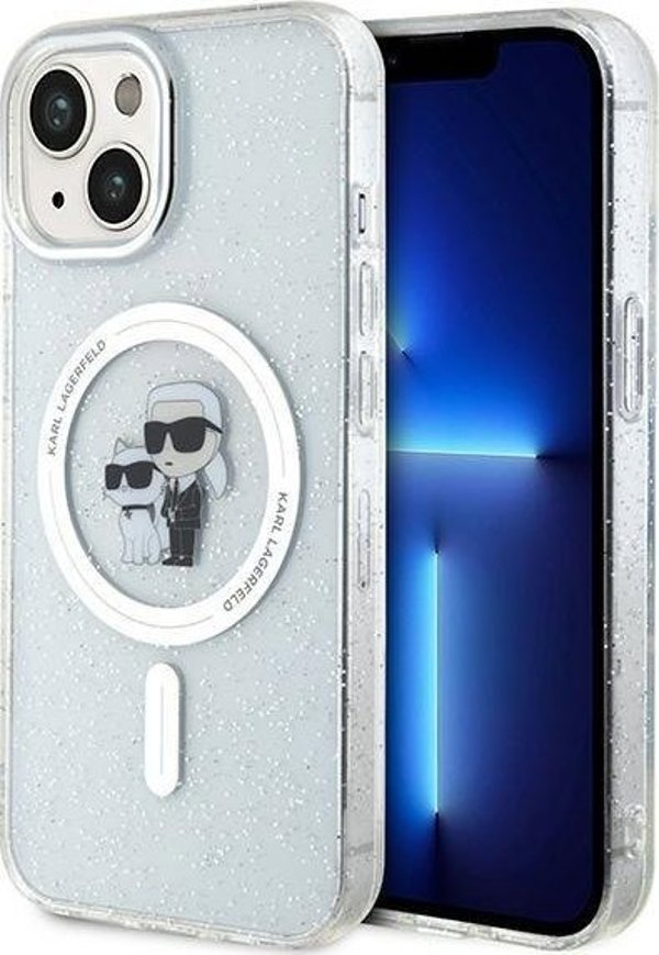 Διαφανής σκληρή θήκη Karl Lagerfeld Karl Lagerfeld KLHMP15MHGKCNOT iPhone 15 Plus / 14 Plus 6.7" Karl&Choupette Glitter MagSafe