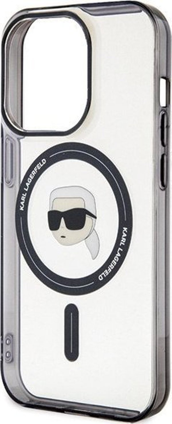 Διαφανής σκληρή θήκη Karl Lagerfeld KLHMP15XHKHNOTK iPhone 15 Pro Max 6.7" IML Karl`s Head MagSafe