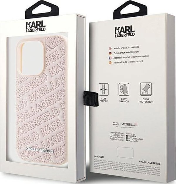 Σκληρή θήκη Karl Lagerfeld Karl Lagerfeld KLHCP15XPQKPMP iPhone 15 Pro Max 6.7" ροζ Quilted K Pattern