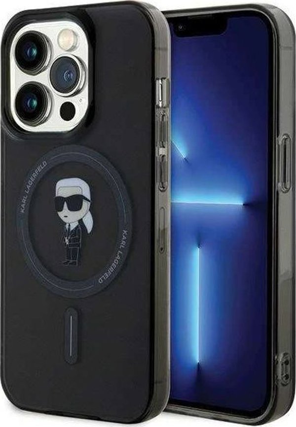 Θήκη Karl Lagerfeld Klhmp15Lhfcknok για iPhone 15 Pro 6.1" Μαύρο/Σκληρή Θήκη Iml Ikonik Magsafe