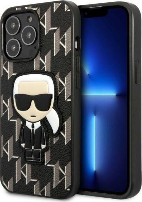 Σκληρή θήκη Karl Lagerfeld Etui Karl Lagerfeld KLHCP13LPMNIKBK Apple iPhone 13 Pro μαύρη Monogram Ikonik Patch