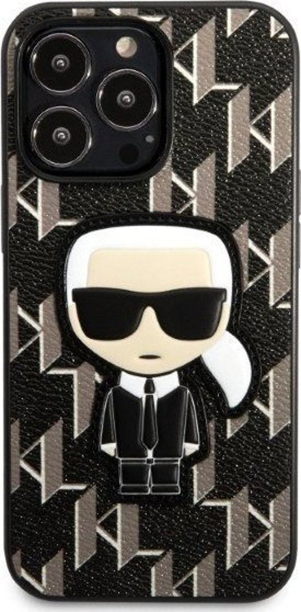 Σκληρή θήκη Karl Lagerfeld Etui Karl Lagerfeld KLHCP13LPMNIKBK Apple iPhone 13 Pro μαύρη Monogram Ikonik Patch